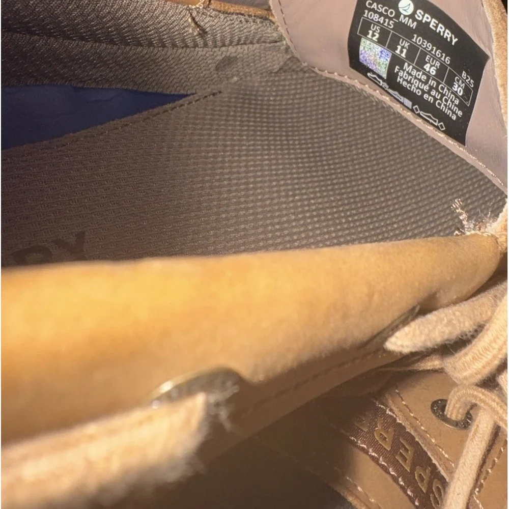 Sperry Casco 2-Eye Boat Shoe Leather Loafer Brown Mens Size 12 US Driving Shoe